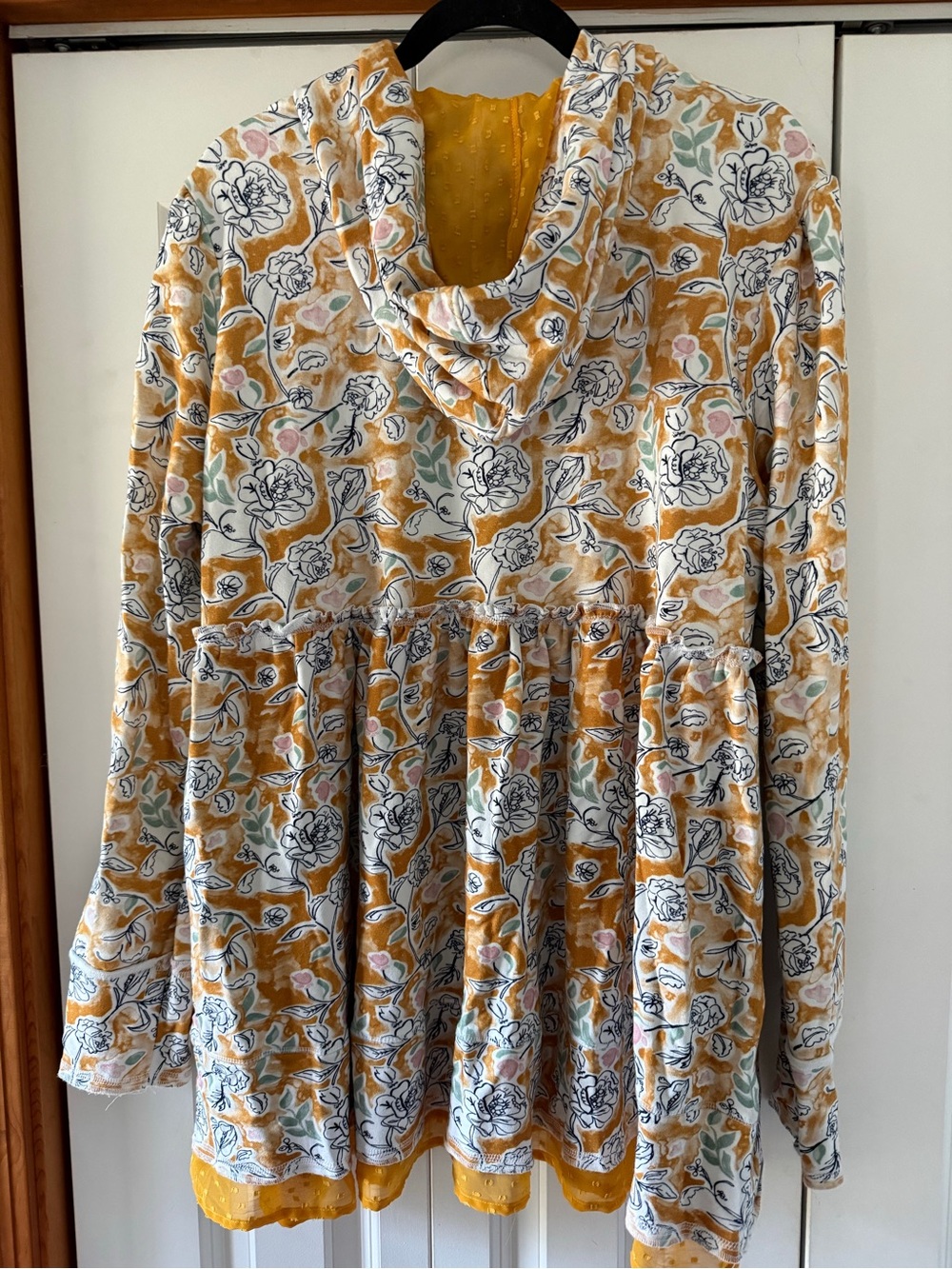 evy's tree Mustard Yellow Floral Zip Hoodie - Picture 2 of 3